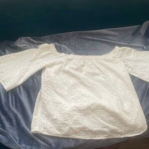 Abercrombie and Fitch women’s medium white eyelet blouse like NEW